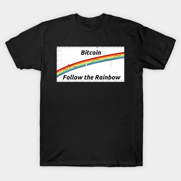 Follow the Bitcoin Rainbow T-Shirt by CryptoStitch